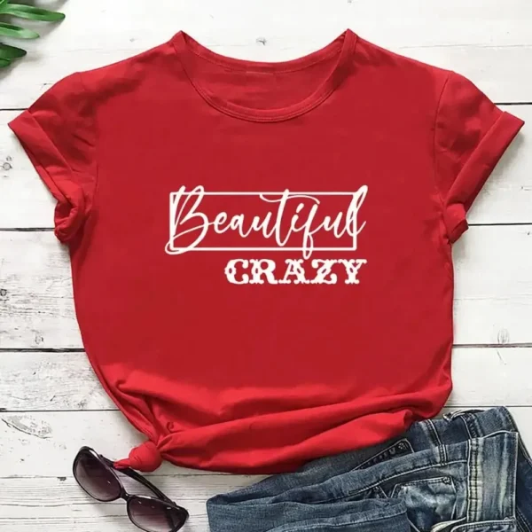 Beautiful Crazy Print Women Tshirt