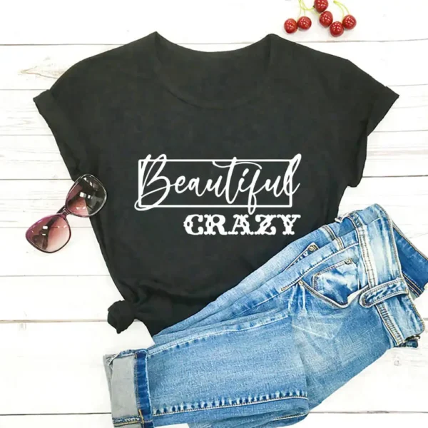 Beautiful Crazy Print Women Tshirt - Image 2