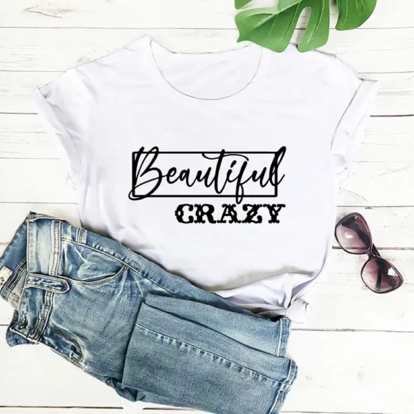 Beautiful Crazy Print Women Tshirt - Image 3